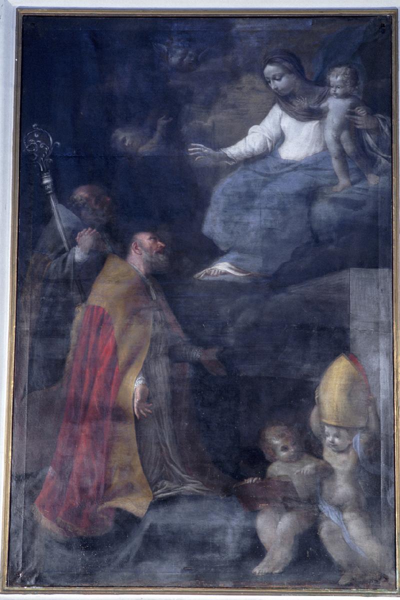 34-Luffoli G. M. sec. XVII, Madonna col Bambino adorata dai Santi Liborio e Trofimo-beweb